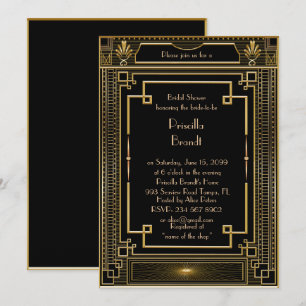 Bridal Dusche Einladung, großartig Gatsby Metall G Einladung