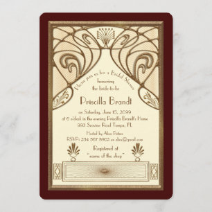 Bridal Dusche Einladung, großartige Gatsby Elfenbe Einladung