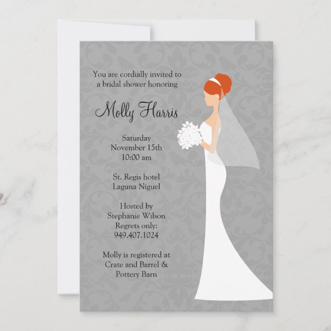 Bridal Dusche Einladung mit passenden Umschlägen (Vorderseite)