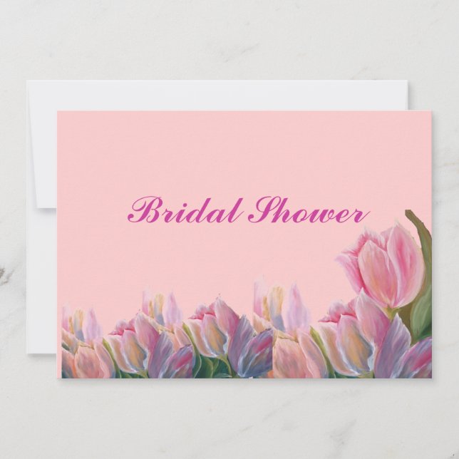 Bridal Dusche Einladung - PINK TULIPS (Vorderseite)