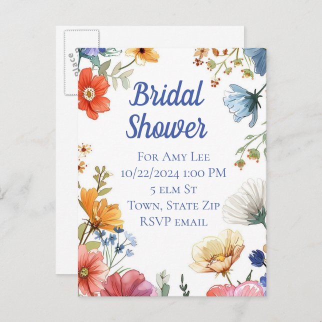 Bridal Dusche Einladung Postkarten (Vorne/Hinten)