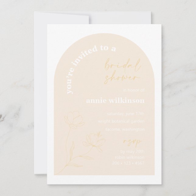 Bridal Dusche Einladung Retro Hochzeitsfeier A115 (Vorderseite)