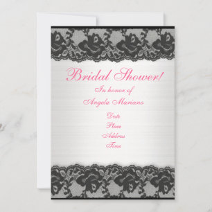 Bridal Dusche Einladung schwarze Spitze und Satin