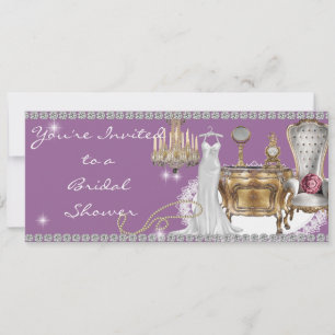 Bridal-Dusche Einladung umgeben von Diamond