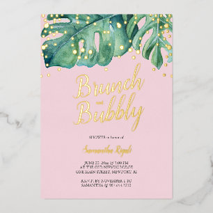 Bridal Dusche Einladungen Tropenrosa und Grün