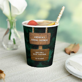 Bridal Duschgartenblätter & Holzdesign Pappbecher