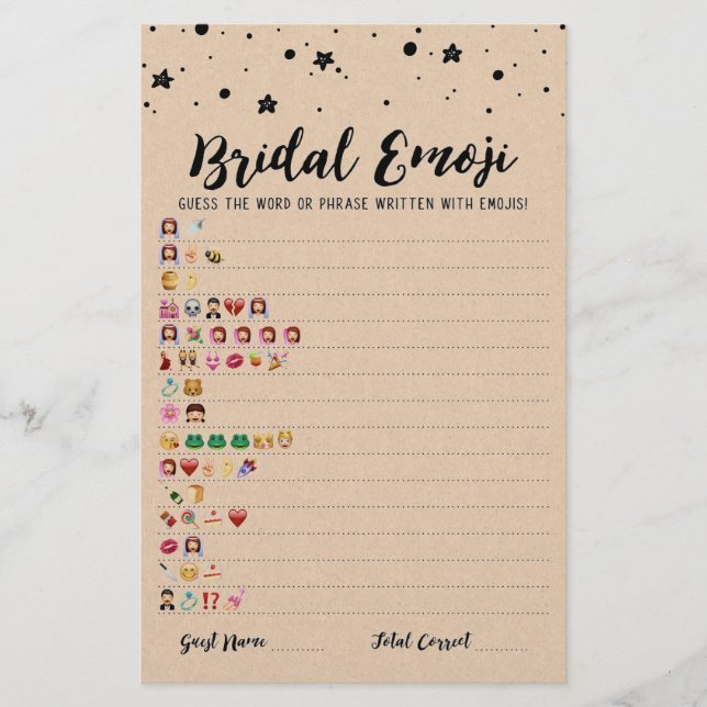 Bridal emoji game with Answers Brautparty game (Vorderseite)