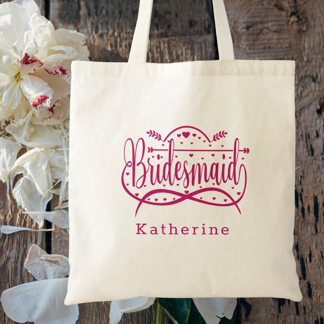 Bridal Favor Bridesmaid Simple Elegant Classy Pink Tragetasche (Von Creator hochgeladen)