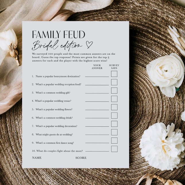 Bridal Feud Popular TV Game Show Trivia Card Einladung (Von Creator hochgeladen)