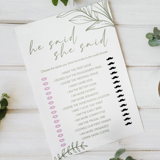Bridal Game Er sagte, sie sagte Sage Boho Blume (Von Creator hochgeladen)