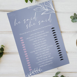 Bridal Game sagte, sie sagte Periwinkle Blume