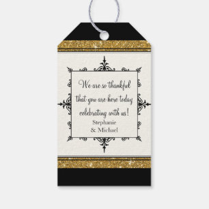 Bridal Gefallen Geschenk Tag Gold Ornament Glitzer Geschenkanhänger