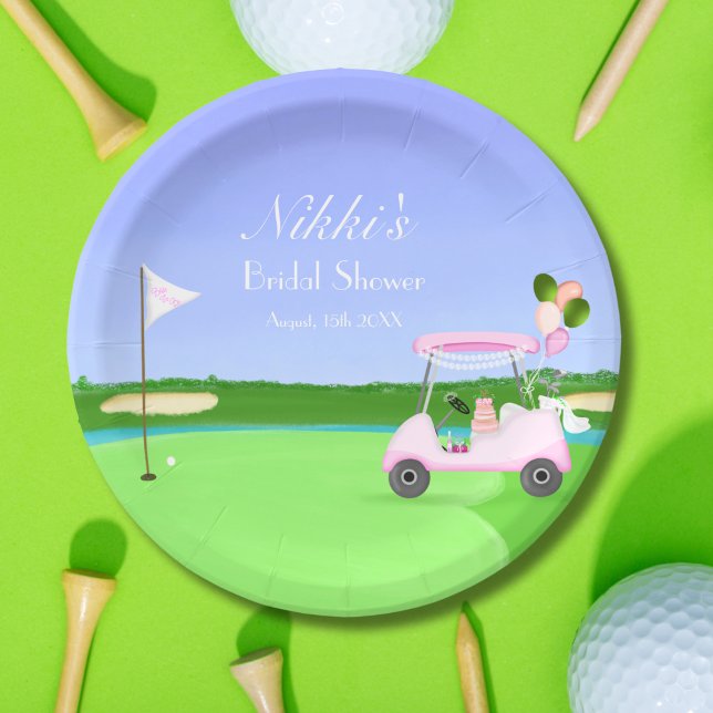 Bridal Golf Cart Golf Brautparty Brunch Pappteller (Von Creator hochgeladen)