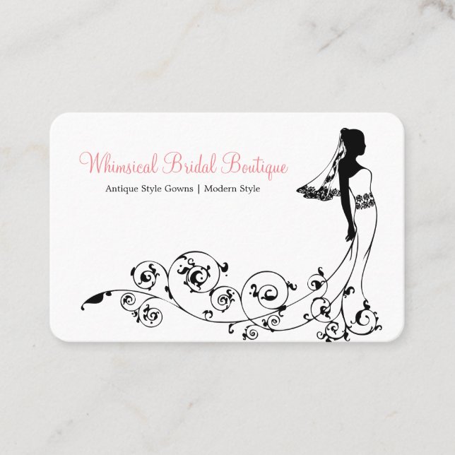 Bridal Gown Boutique Shop Visitenkarte (Vorderseite)