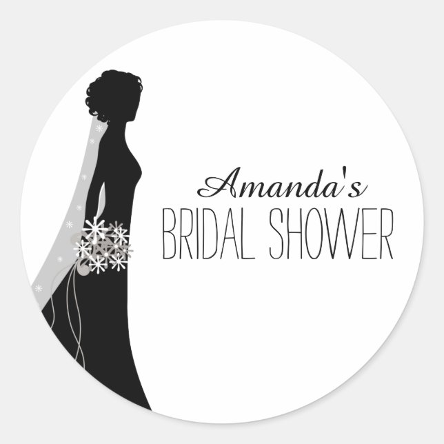 Bridal Gown | Brautparty Gefallen Stickers (Vorderseite)