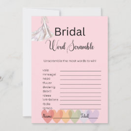 Bridal Gown Bridal Pink Word Scramble Game Einladung