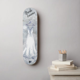 Bridal Gown in Distressed Gray and White Dd Brand Skateboard