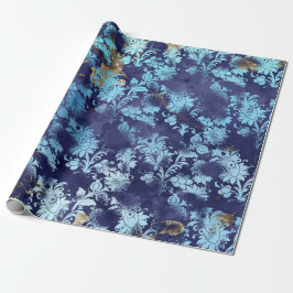 Bridal Grungy Shabby, Blume der Blauen Marine Geschenkpapier
