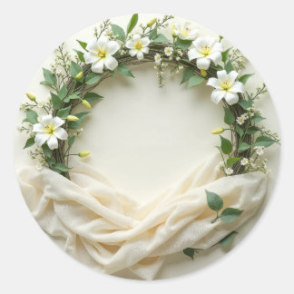 Bridal Kranz mit Tuch unten Runder Aufkleber
