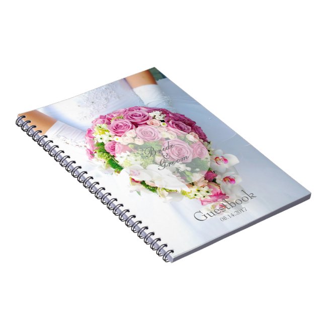 Bridal Lace Blume bearbeitbares Gästebuch Notizblock (Rechte Seite)