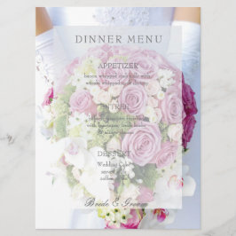 Bridal Lace Blume bearbeitbares Hochzeitsmenü Menükarte