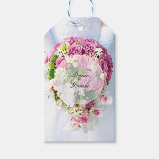 Bridal Lace Blume Bouquet Wedding Geschenkanhänger (Vorderseite)