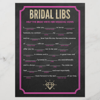 Bridal Libs Junggeselinnen-Abschied Game Card (pin Einladung