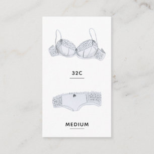 Bridal Lingerie Size Insert Card