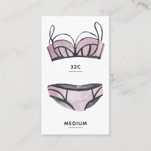 Bridal Lingerie Size Insert Card (Vorderseite)