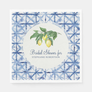 Bridal Luncheon Citrus Lemon Leaf Foliage Shibori Serviette