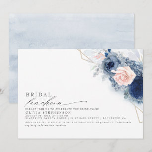 Bridal Luncheon Dusty Blue Pink Brautparty Einladung