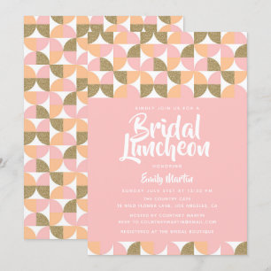 Bridal Luncheon Modern Pink Gold Brautparty Einladung
