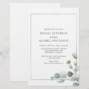 Bridal Luncheon Watercolor Eukalyptus Greenery Briefpapier