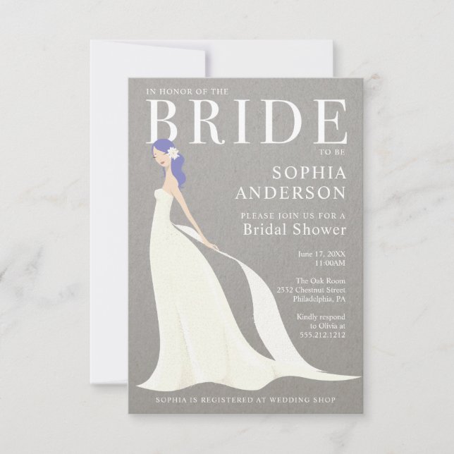 Bridal Magazine Elegant Bridal Dusche Einladung (Vorderseite)