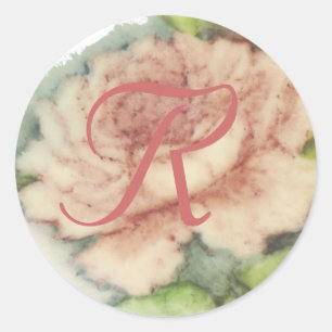 Bridal Monogram Aufkleber-Kust. Runder Aufkleber