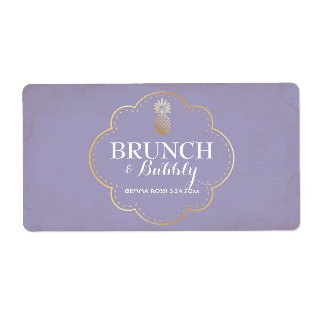 Bridal oder Baby Dusche Mini Champagner Etikett (Vorne)