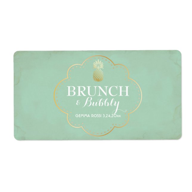 Bridal oder Baby Dusche Mini Champagner Etikett (Vorne)