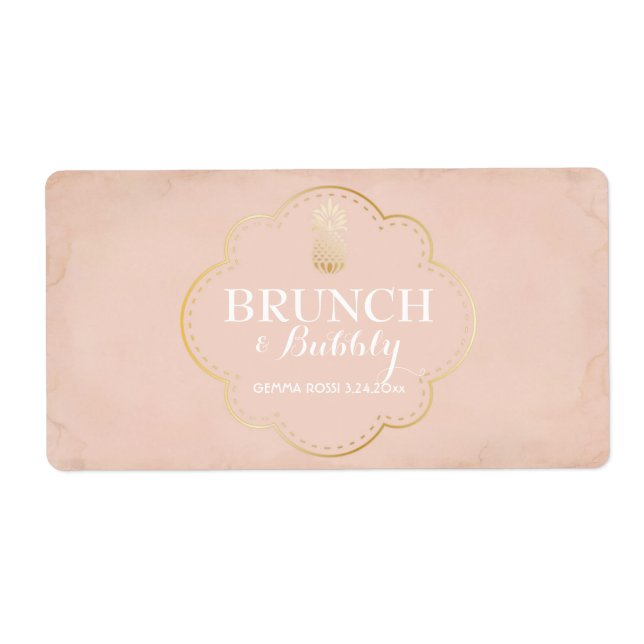Bridal oder Baby Dusche Mini Champagner Etikett (Vorne)