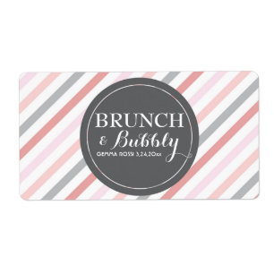 Bridal oder Babydusche Streifen Mini-Champagner-Et
