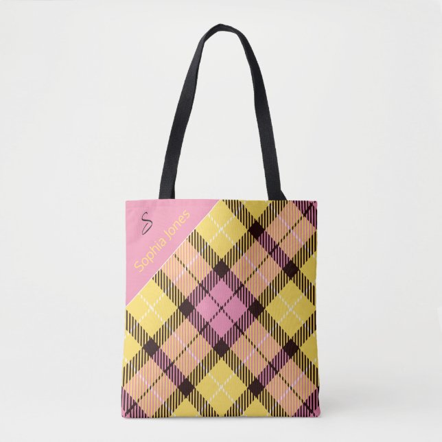 Bridal Polterabend Party Personalisiert Tartan Tasche (Vorderseite)