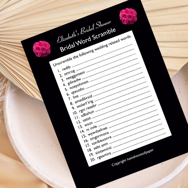 Bridal Polterabend Word Scramble Game (Von Creator hochgeladen)