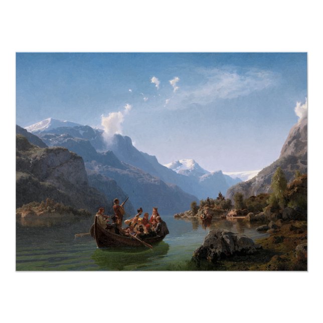 Bridal-Prozession auf dem Hardangerfjord Poster (Vorderseite)