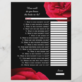 Bridal Quiz - rote Rose