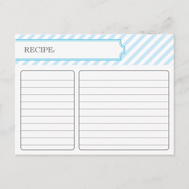 Bridal Recipe Card - Blau Postkarte (Vorderseite)