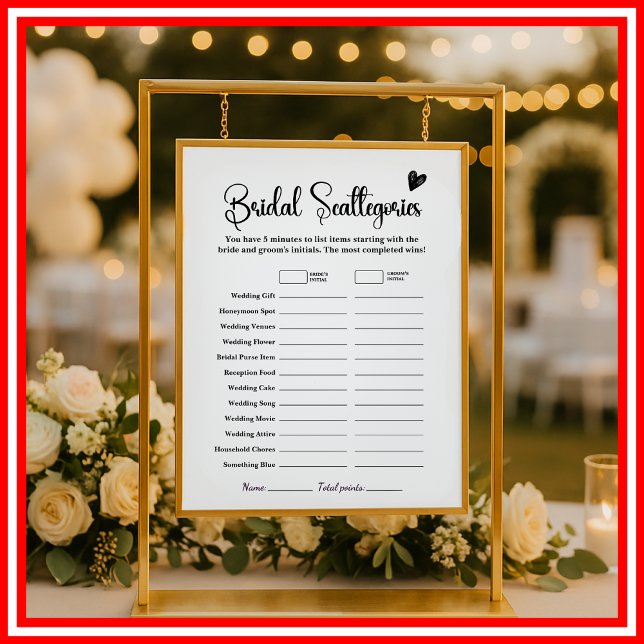 Bridal Scattegories Brautparty Game Eleganter Spaß (Von Creator hochgeladen)
