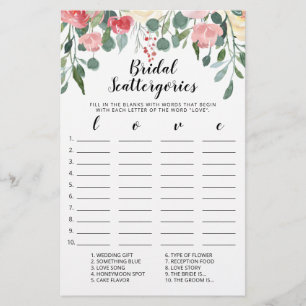 Bridal Scattergories bearbeitbares Brautparty