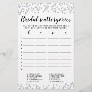 Bridal Scattergories bearbeitbares Brautparty