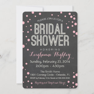 Bridal Showeinladung - Chalkboard und Confetti Einladung