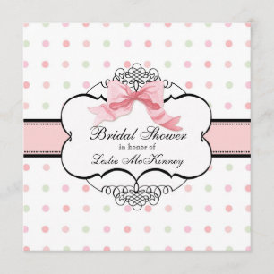 Bridal Showeinladung - Französischer Bow Dot Swirl Einladung