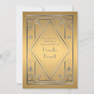 Bridal Showeinladung, großartige Gatsby, Gold und  Einladung